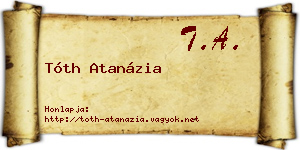 Tóth Atanázia névjegykártya